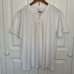 Saks Fifth Avenue Ultraluxe Short Sleeve Henley Tee